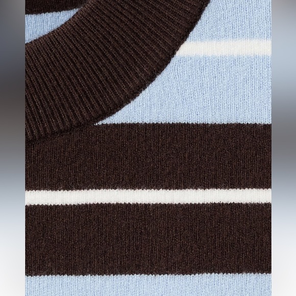NWT- MANGO - Oversized striped sweater chocolate - L - Woman - Picture 4 of 4